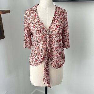 Blue Life - Floral Tie front Blouse